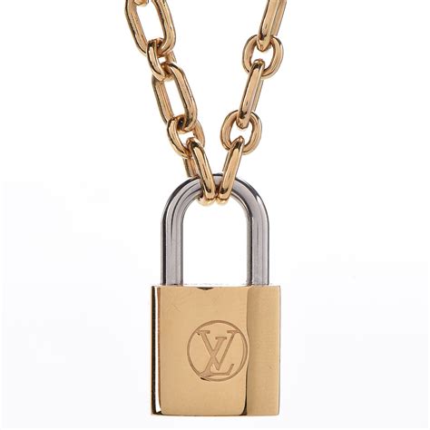 lv lock necklace gold|louis vuitton lock pendant.